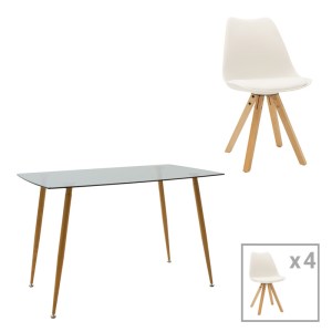 pak-200-001236 ΤΡΑΠΕΖΑΡΙΑ CHLOE-CARON PAKOWORLD ΣΕΤ 5ΤΕΜ ΓΥΑΛΙΝΟ 8ΧΙΛ ΑΝΘΡΑΚΙ - ΠΟΔΙ ΦΥΣΙΚΟ 120X70X75ΕΚ