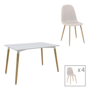 pak-200-001253 ΤΡΑΠΕΖΑΡΙΑ BELLA-NATALI PAKOWORLD ΣΕΤ 5ΤΕΜ MDF ΛΕΥΚΟ-ΠΟΔΙΑ ΦΥΣΙΚΟ 120X80X76ΕΚ