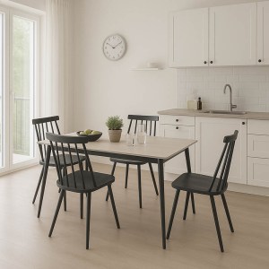 pak-200-001260 ΤΡΑΠΕΖΑΡΙΑ AURORA I-GUSTAS PAKOWORLD ΣΕΤ 5ΤΕΜ SINTERED STONE-ΜΑΥΡΟ 120X60X75ΕΚ
