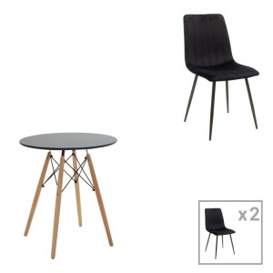 pak-200-001266 ΤΡΑΠΕΖΑΡΙΑ JULITA-NOOR PAKOWORLD ΣΕΤ 3ΤΕΜ MDF ΜΑΥΡΟ-ΠΟΔΙΑ ΦΥΣΙΚΟ Φ60X73ΕΚ