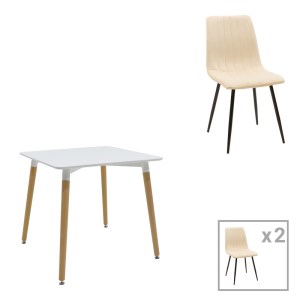 pak-200-001267 ΤΡΑΠΕΖΑΡΙΑ NATALI-NOOR PAKOWORLD ΣΕΤ 3ΤΕΜ  MDF ΛΕΥΚΟ-ΜΠΕΖ-ΠΟΔΙΑ ΦΥΣΙΚΟ 80X80X76ΕΚ
