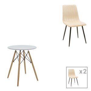 pak-200-001273 ΤΡΑΠΕΖΑΡΙΑ JULITA-NOOR PAKOWORLD ΣΕΤ 3ΤΕΜ MDF ΛΕΥΚΟ-ΜΠΕΖ-ΦΥΣΙΚΟ Φ60X73ΕΚ
