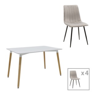 pak-200-001279 ΤΡΑΠΕΖΑΡΙΑ NATALI-NOOR PAKOWORLD ΣΕΤ 5ΤΕΜ  MDF ΛΕΥΚΟ-ΓΚΡΙ-ΠΟΔΙΑ ΦΥΣΙΚΟ 120X80X76ΕΚ