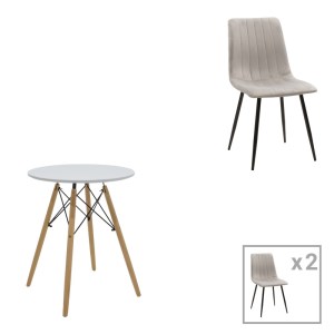 pak-200-001283 ΤΡΑΠΕΖΑΡΙΑ JULITA-NOOR PAKOWORLD ΣΕΤ 3ΤΕΜ  MDF ΛΕΥΚΟ-ΓΚΡΙ-ΠΟΔΙΑ ΦΥΣΙΚΟ Φ60X73ΕΚ