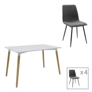 pak-200-001289 ΤΡΑΠΕΖΑΡΙΑ NATALI-NOOR PAKOWORLD ΣΕΤ 5ΤΕΜ  MDF ΛΕΥΚΟ-ΑΝΘΡΑΚΙ-ΠΟΔΙΑ ΦΥΣΙΚΟ 120X80X76ΕΚ