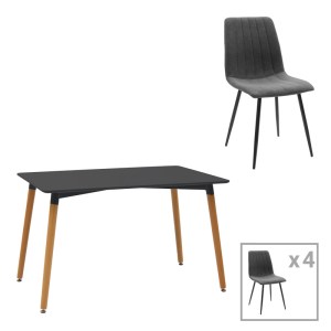 pak-200-001290 ΤΡΑΠΕΖΑΡΙΑ NATALI-NOOR PAKOWORLD ΣΕΤ 5ΤΕΜ  MDF ΜΑΥΡΟ-ΑΝΘΡΑΚΙ-ΠΟΔΙΑ ΦΥΣΙΚΟ 120X80X76ΕΚ