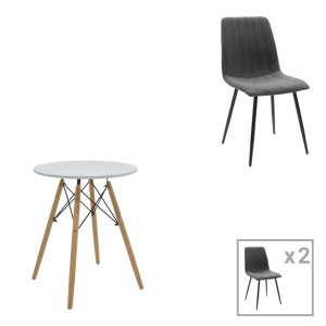 pak-200-001293 ΤΡΑΠΕΖΑΡΙΑ JULITA-NOOR PAKOWORLD ΣΕΤ 3ΤΕΜ  MDF ΛΕΥΚΟ-ΑΝΘΡΑΚΙ-ΠΟΔΙΑ ΦΥΣΙΚΟ Φ60X73ΕΚ