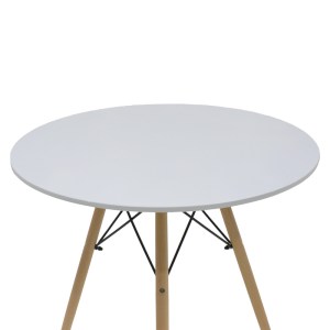 pak-200-001299-6 ΤΡΑΠΕΖΑΡΙΑ JULITA-NOOR PAKOWORLD ΣΕΤ 5ΤΕΜ MDF ΛΕΥΚΟ-ΜΠΕΖ ΥΦΑΣΜΑ Φ80X73ΕΚ