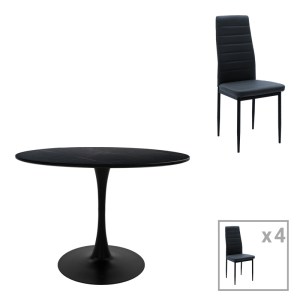 pak-200-001390 ΤΡΑΠΕΖΑΡΙΑ BALOU-PARKER PAKOWORLD ΣΕΤ 5ΤΕΜ ΜΑΥΡΟ-ΑΝΘΡΑΚΙ Φ120X73ΕΚ