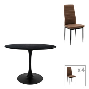 pak-200-001391 ΤΡΑΠΕΖΑΡΙΑ BALOU-PARKER PAKOWORLD ΣΕΤ 5ΤΕΜ ΜΑΥΡΟ-ΚΑΦΕ Φ100X73ΕΚ