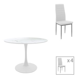 pak-200-001393 ΤΡΑΠΕΖΑΡΙΑ BALOU-PARKER PAKOWORLD ΣΕΤ 5ΤΕΜ ΛΕΥΚΟ Φ100X73ΕΚ