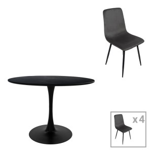 pak-200-001399 ΤΡΑΠΕΖΑΡΙΑ BALOU-GRATO PAKOWORLD ΣΕΤ 5ΤΕΜ ΜΑΥΡΟ Φ100X73ΕΚ