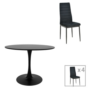 pak-200-001405 ΤΡΑΠΕΖΑΡΙΑ BALOU-PARKER PAKOWORLD ΣΕΤ 5ΤΕΜ ΜΑΥΡΟ Φ120X73ΕΚ