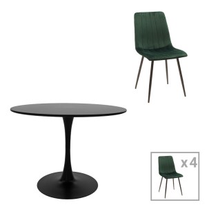 pak-200-001420 ΤΡΑΠΕΖΑΡΙΑ BALOU-NOOR PAKOWORLD ΣΕΤ 5ΤΕΜ MDF ΜΑΥΡΟ-ΚΥΠΑΡΙΣΣΙ Φ100X73ΕΚ