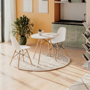 pak-200-001521-1 ΤΡΑΠΕΖΑΡΙΑ ΜΕ ΚΑΡΕΚΛΕΣ JULITA ΛΕΥΚΟ ΚΑΙ ΤΡΑΠΕΖΙ JULITA ΛΕΥΚΟ Φ80X73ΕΚ  ΣΕΤ 3ΤΕΜ