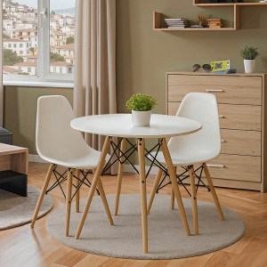 pak-200-001521 ΤΡΑΠΕΖΑΡΙΑ ΜΕ ΚΑΡΕΚΛΕΣ JULITA ΛΕΥΚΟ ΚΑΙ ΤΡΑΠΕΖΙ JULITA ΛΕΥΚΟ Φ80X73ΕΚ  ΣΕΤ 3ΤΕΜ