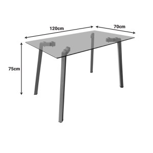 pak-200-001581-3 ΤΡΑΠΕΖΑΡΙΑ ΜΕ ΚΑΡΕΚΛΕΣ JELOUR ΓΚΡΙ ΚΑΙ ΤΡΑΠΕΖΙ TITTA ΓΥΑΛΙ 120X70X75ΕΚ ΣΕΤ 5ΤΕΜ