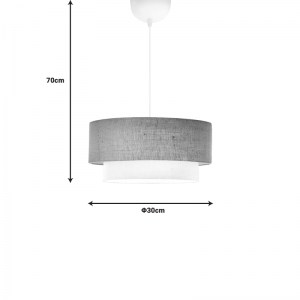 pak-202-000131-1 ΦΩΤΙΣΤΙΚΟ ΟΡΟΦΗΣ SOMBRE PAKOWORLD ΥΦΑΣΜΑ ΣΕ ΜΠΕΖ ΚΑΙ ΕΚΡΟΥ ΧΡΩΜΑ Φ30X70ΕΚ