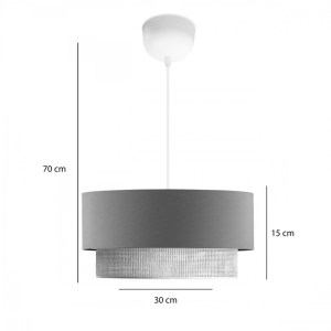 pak-202-000150-1 ΦΩΤΙΣΤΙΚΟ ΟΡΟΦΗΣ SOMBRE PAKOWORLD ΥΦΑΣΜΑ ΣΕ ΓΚΡΙ-ΚΙΤΡΙΝΟ ΑΠΟΧΡΩΣΗ Φ30X15ΕΚ