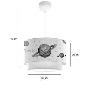 pak-202-000179-1 ΠΑΙΔΙΚΟ ΦΩΤΙΣΤΙΚΟ ΟΡΟΦΗΣ SATURN PAKOWORLD ΠΟΛΥΧΡΩΜΟ-ΛΕΥΚΟ Φ30X20ΕΚ