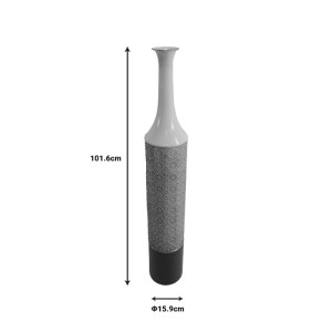 pak-209-000015-1 ΔΙΑΚΟΣΜΗΤΙΚΟ ΒΑΖΟ SEMPLE INART ΜΕΤΑΛΛΟ ΣΕ ΓΚΡΙ, ΛΕΥΚΗ ΚΑΙ ΜΑΥΡΗ ΑΠΟΧΡΩΣΗ Φ15.9X101.6ΕΚ