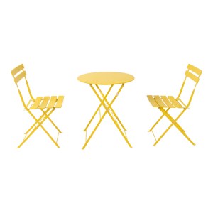 pak-219-000013-1 ΤΡΑΠΕΖΑΡΙΑ BISTRO 3ΤΕΜ PAKOWORLD ΜΕΤΑΛΛΙΚΗ ΑΝΑΔΙΠΛΟΥΜΕΝΗ ΣΕ ΚΙΤΡΙΝΗ ΑΠΟΧΡΩΣΗ Φ60X71ΕΚ