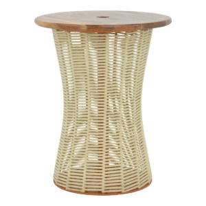 pak-220-000017 ΤΡΑΠΕΖΙ LEMELO PAKOWORLD ΜΕΤΑΛΛΟ-SAL WOOD-ΓΙΟΥΤΑ ΣΕ ΕΚΡΟΥ ΑΠΟΧΡΩΣΗ Φ61X76ΕΚ