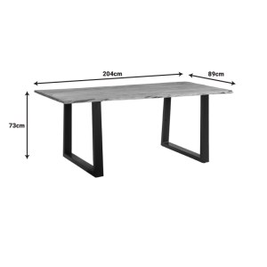 pak-223-000019-4 ΤΡΑΠΕΖΙ SLIM PAKOWORLD ΜΑΣΙΦ ΞΥΛΟ ΑΚΑΚΙΑΣ ΚΑΡΥΔΙ-ΠΟΔΙ ΜΑΥΡΟ 200X100X75.6ΕΚ