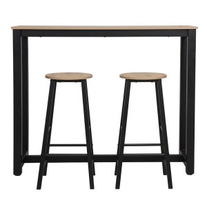 pak-225-000015-1 ΣΕΤ ΤΡΑΠΕΖΙ ΜΠΑΡ MARLE PAKOWORLD 3ΤΜΧ SONOMA-ΜΑΥΡΟ ΠΟΔΙ 120X40X100ΕΚ