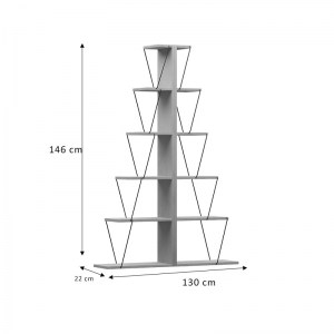 pak-225-000040-3 ΒΙΒΛΙΟΘΗΚΗ MINI TARS PAKOWORLD SONOMA-ΜΑΥΡΟ 130X22X146ΕΚ