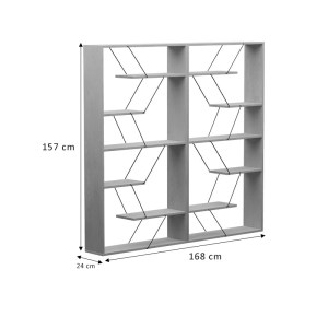 pak-225-000044-3 ΒΙΒΛΙΟΘΗΚΗ TARS PAKOWORLD ΑΝΘΡΑΚΙ-ΜΑΥΡΟ 168X24X157ΕΚ
