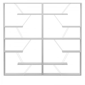 pak-225-000045-1 ΒΙΒΛΙΟΘΗΚΗ TARS PAKOWORLD ΓΚΡΙ-ΛΕΥΚΟ 168X24X157ΕΚ