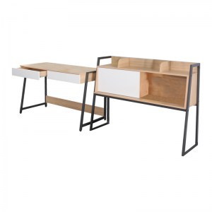 pak-225-000052-3 ΓΡΑΦΕΙΟ ΕΡΓΑΣΙΑΣ JERSEY PAKOWORLD ΜΕΛΑΜΙΝΗ ΣΕ ΦΥΣΙΚΗ-ΛΕΥΚΗ ΑΠΟΧΡΩΣΗ ΚΑΙ ΑΝΘΡΑΚΙ ΜΕΤΑΛΛΟ 124X54X171ΕΚ