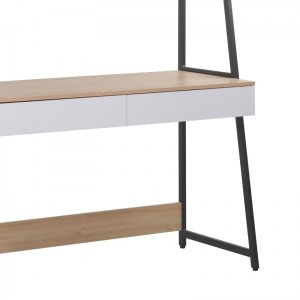 pak-225-000052-5 ΓΡΑΦΕΙΟ ΕΡΓΑΣΙΑΣ JERSEY PAKOWORLD ΜΕΛΑΜΙΝΗ ΣΕ ΦΥΣΙΚΗ-ΛΕΥΚΗ ΑΠΟΧΡΩΣΗ ΚΑΙ ΑΝΘΡΑΚΙ ΜΕΤΑΛΛΟ 124X54X171ΕΚ