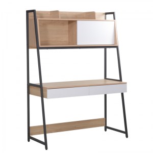 pak-225-000052 ΓΡΑΦΕΙΟ ΕΡΓΑΣΙΑΣ JERSEY PAKOWORLD ΜΕΛΑΜΙΝΗ ΣΕ ΦΥΣΙΚΗ-ΛΕΥΚΗ ΑΠΟΧΡΩΣΗ ΚΑΙ ΑΝΘΡΑΚΙ ΜΕΤΑΛΛΟ 124X54X171ΕΚ