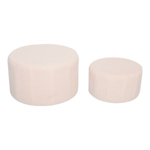 pak-225-000077-3 ΣΚΑΜΠΟ - ΠΟΥΦ GABELLO PAKOWORLD ΣΕΤ 2ΤΕΜ ΥΦΑΣΜΑ ΜΠΟΥΚΛΕ ΜΠΕΖ Φ44X26.5ΕΚ