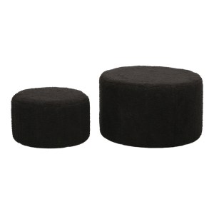 pak-225-000078-3 ΣΚΑΜΠΟ - ΠΟΥΦ GABELLO PAKOWORLD ΣΕΤ 2 ΤΕΜ ΥΦΑΣΜΑ ΜΠΟΥΚΛΕ ΜΑΥΡΟ Φ44X26.5ΕΚ