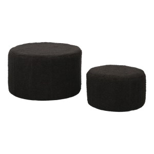pak-225-000078 ΣΚΑΜΠΟ - ΠΟΥΦ GABELLO PAKOWORLD ΣΕΤ 2 ΤΕΜ ΥΦΑΣΜΑ ΜΠΟΥΚΛΕ ΜΑΥΡΟ Φ44X26.5ΕΚ
