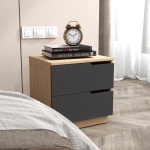 pak-225-000081-1 ΚΟΜΟΔΙΝΟ VERENA I PAKOWORLD ΣΕ ΦΥΣΙΚΗ-ΑΝΘΡΑΚΙ ΑΠΟΧΡΩΣΗ 48X40X48ΕΚ