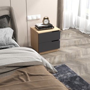 pak-225-000081-2 ΚΟΜΟΔΙΝΟ VERENA I PAKOWORLD ΣΕ ΦΥΣΙΚΗ-ΑΝΘΡΑΚΙ ΑΠΟΧΡΩΣΗ 48X40X48ΕΚ