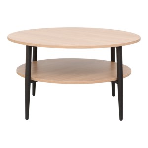 pak-225-000084-2 ΤΡΑΠΕΖΙ ΣΑΛΟΝΙΟΥ KODY PAKOWORLD ΣΕ ΦΥΣΙΚΗ ΑΠΟΧΡΩΣΗ ΜΕ ΜΑΥΡΑ ΜΕΤΑΛΛΙΚΑ ΠΟΔΙΑ Φ80X45ΕΚ