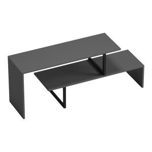 pak-230-000041-2 ΕΠΙΠΛΟ ΤΗΛΕΟΡΑΣΗΣ LILANT PAKOWORLD ΜΕΛΑΜΙΝΗΣ ΣΕ ΓΚΡΙ ΑΠΟΧΡΩΣΗ ΚΑΙ ΜΑΥΡΟ ΜΕΤΑΛΛΟ 110-160X30X45ΕΚ