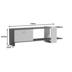 pak-230-000043-5 ΕΠΙΠΛΟ ΤΗΛΕΟΡΑΣΗΣ STANDI PAKOWORLD ΣΕ SONOMA-ΓΚΡΙ CEMENT ΑΠΟΧΡΩΣΗ 120X25X36.8ΕΚ