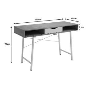 pak-230-000060-5 ΓΡΑΦΕΙΟ ΕΡΓΑΣΙΑΣ KOMO PAKOWORLD ΣΕ SONOMA-ΛΕΥΚΗ ΑΠΟΧΡΩΣΗ ΜΕ ΛΕΥΚΑ ΜΕΤΑΛΛΙΚΑ ΠΟΔΙΑ 120X48X76ΕΚ