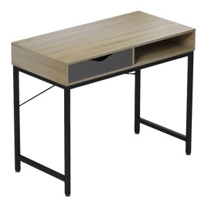 pak-230-000063-3 ΓΡΑΦΕΙΟ ΕΡΓΑΣΙΑΣ KAMA PAKOWORLD ΣΕ SONOMA-ΓΚΡΙ ΑΠΟΧΡΩΣΗ ΜΕ ΜΑΥΡΑ ΜΕΤΑΛΛΙΚΑ ΠΟΔΙΑ 95X48X76ΕΚ