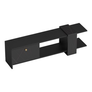 pak-230-000064-1 ΕΠΙΠΛΟ ΤΗΛΕΟΡΑΣΗΣ STANDI PAKOWORLD ΣΕ ΜΑΥΡΟ-ΜΑΥΡΟ ΜΑΡΜΑΡΟΥ ΑΠΟΧΡΩΣΗ 120X25X36.8ΕΚ