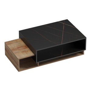 pak-230-000066-1 ΤΡΑΠΕΖΙ ΣΑΛΟΝΙΟΥ DEKOST PAKOWORLD ΣΕ OAK ΜΕ ΜΑΥΡΟ ΜΑΡΜΑΡΟΥ ΑΠΟΧΡΩΣΗ 105X50X32ΕΚ