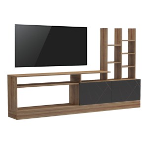 pak-230-000068 ΣΥΝΘΕΤΟ ΣΑΛΟΝΙΟΥ SERUNO PAKOWORLD ΣΕ ΑΠΟΧΡΩΣΗ OAK ΜΕ ΜΑΥΡΟ ΜΑΡΜΑΡΟΥ 170X25X100ΕΚ