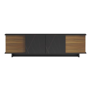 pak-230-000071-2 ΕΠΙΠΛΟ ΤΗΛΕΟΡΑΣΗΣ ZAFORE  PAKOWORLD ΣΕ ΚΑΡΥΔΙ ΑΠΟΧΡΩΣΗ ΜΕ ΜΑΥΡΟ ΜΑΡΜΑΡΟΥ 180X33X50ΕΚ
