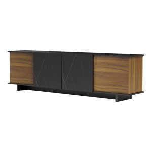 pak-230-000071-3 ΕΠΙΠΛΟ ΤΗΛΕΟΡΑΣΗΣ ZAFORE  PAKOWORLD ΣΕ ΚΑΡΥΔΙ ΑΠΟΧΡΩΣΗ ΜΕ ΜΑΥΡΟ ΜΑΡΜΑΡΟΥ 180X33X50ΕΚ